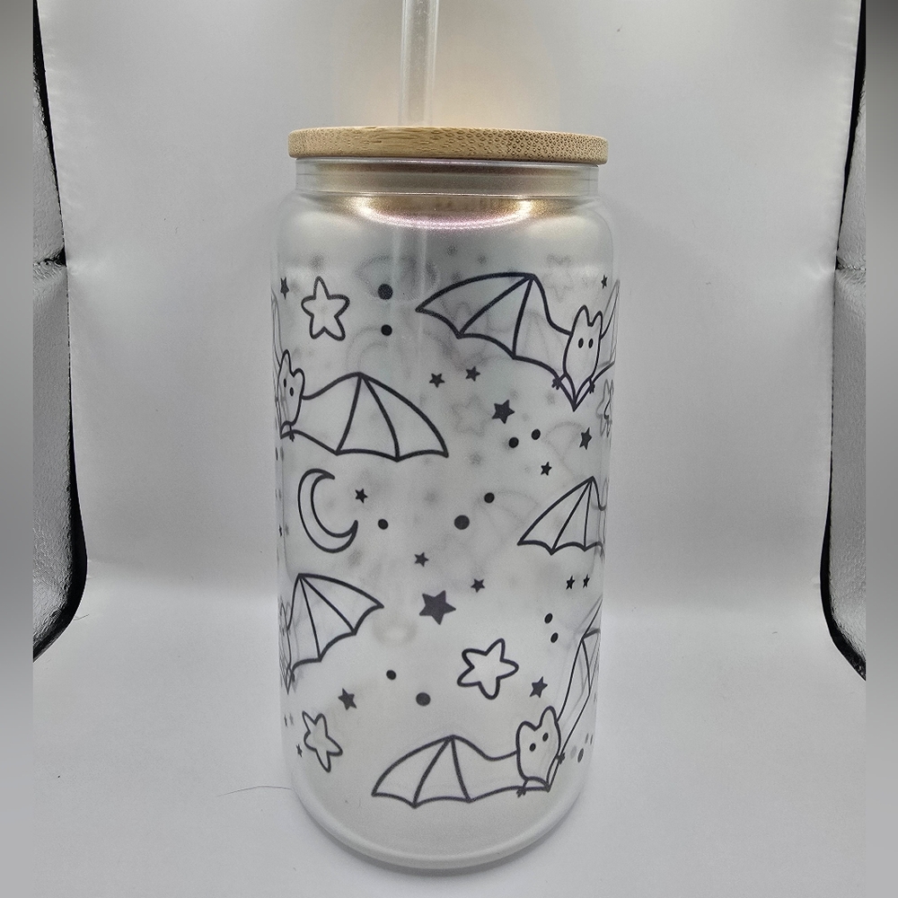 Irridescent Bata Glass Tumbler Includes Lid & Straw